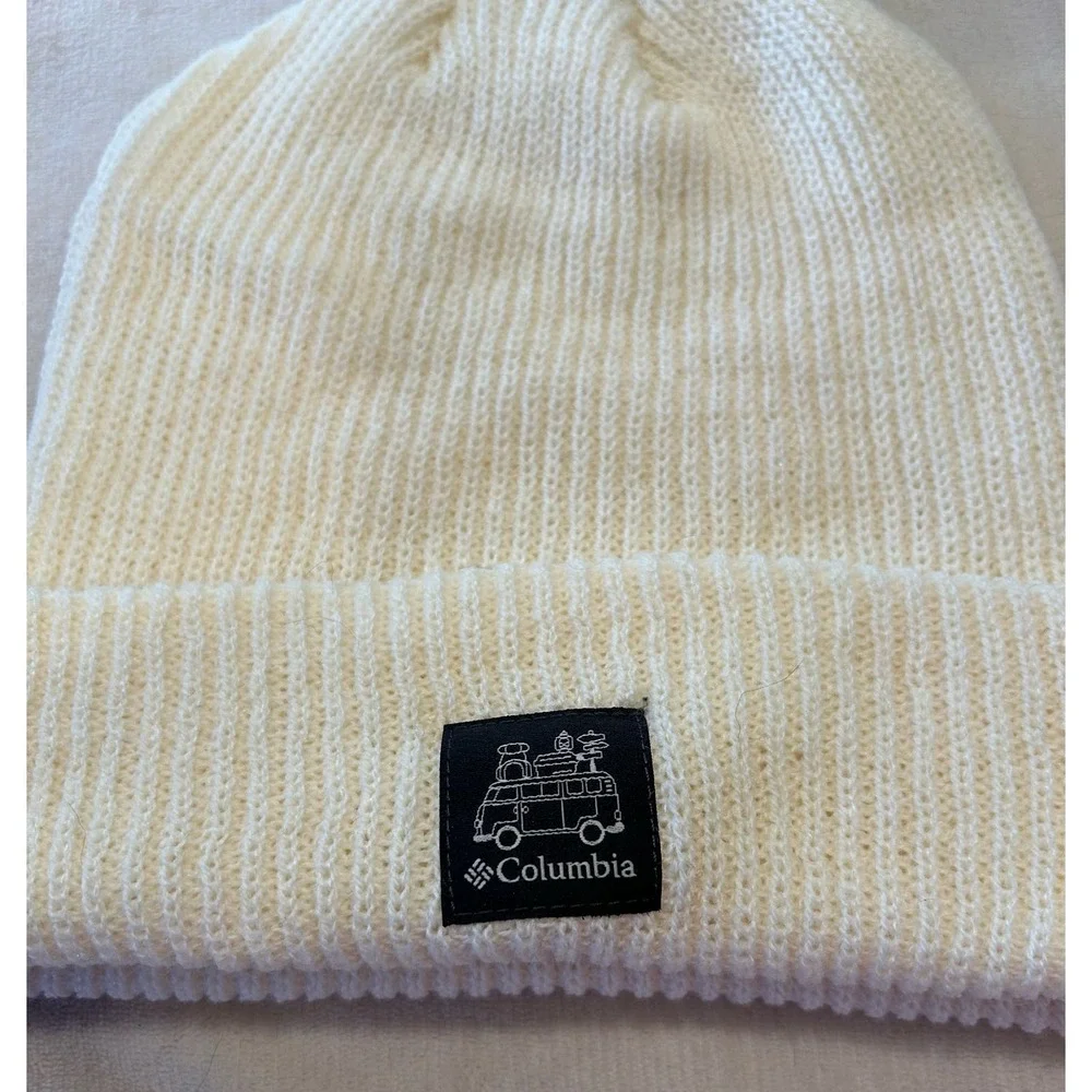 Columbia Whirlibird Cuffed Off White Knit Beanie Winter Hat, OS